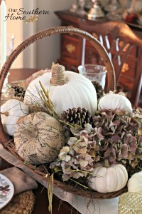 Thanksgiving tablescape using faux and fresh items by Our Southern Home