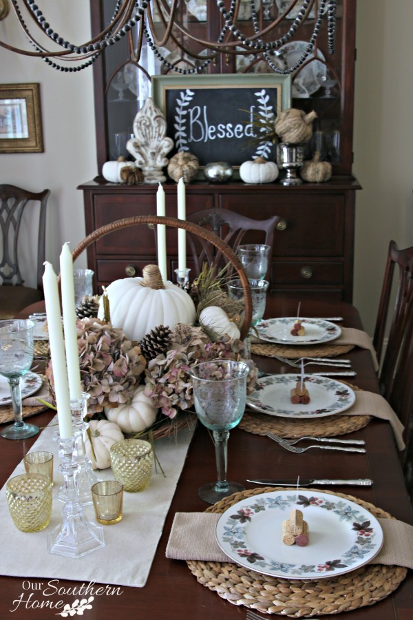 Thanksgiving tablescape for 2015 by our southern home 17