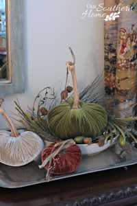 Thanksgiving tablescape using faux and fresh items by Our Southern Home