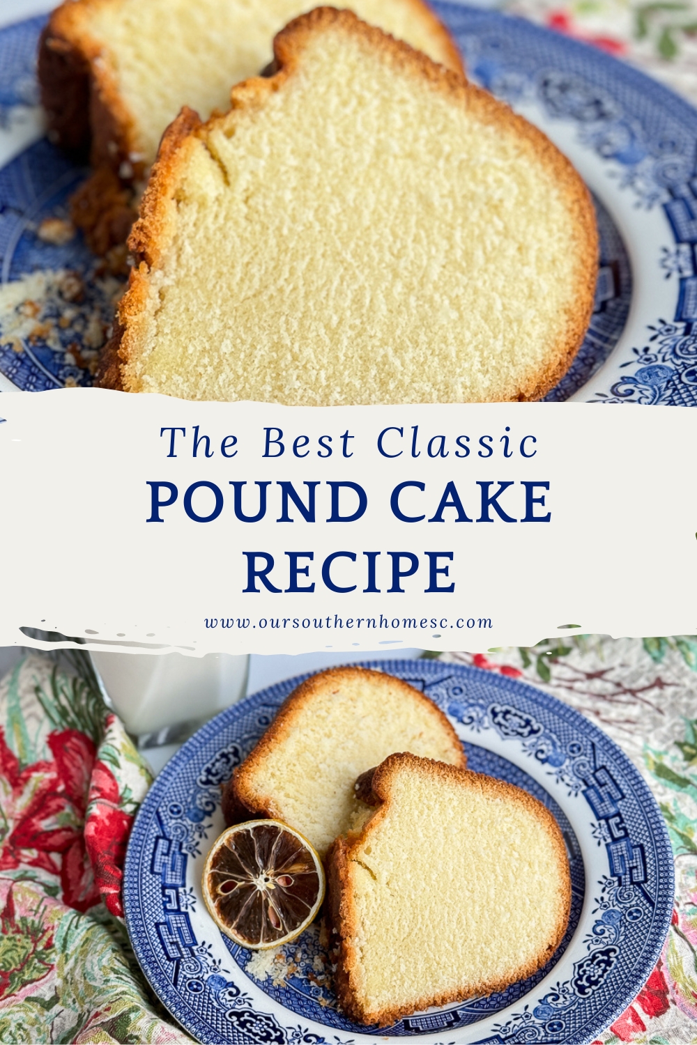 collage of pound cake