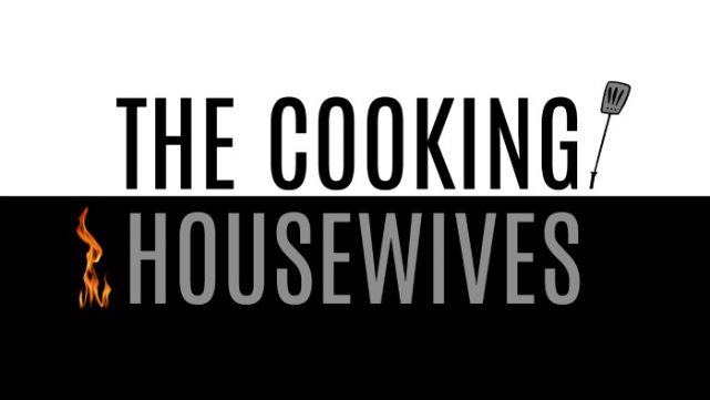 black and white graphic for the cooking housewives