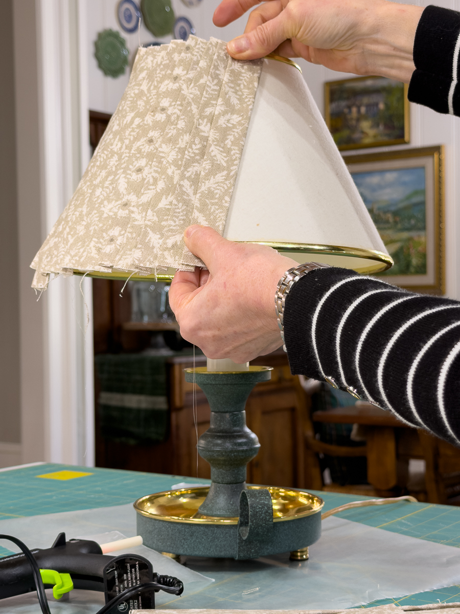 adding fabric strips to shade