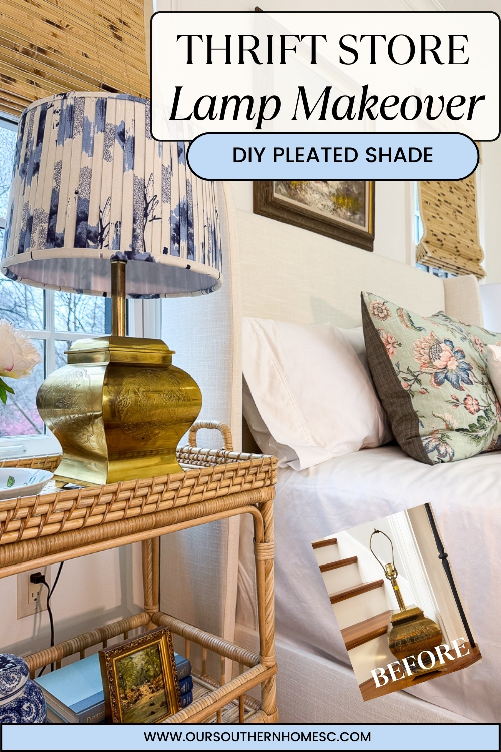 lamp in bedroom with text overlay