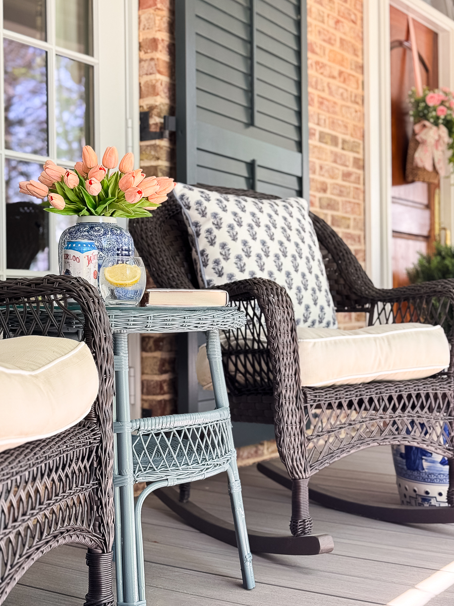 wicker side table