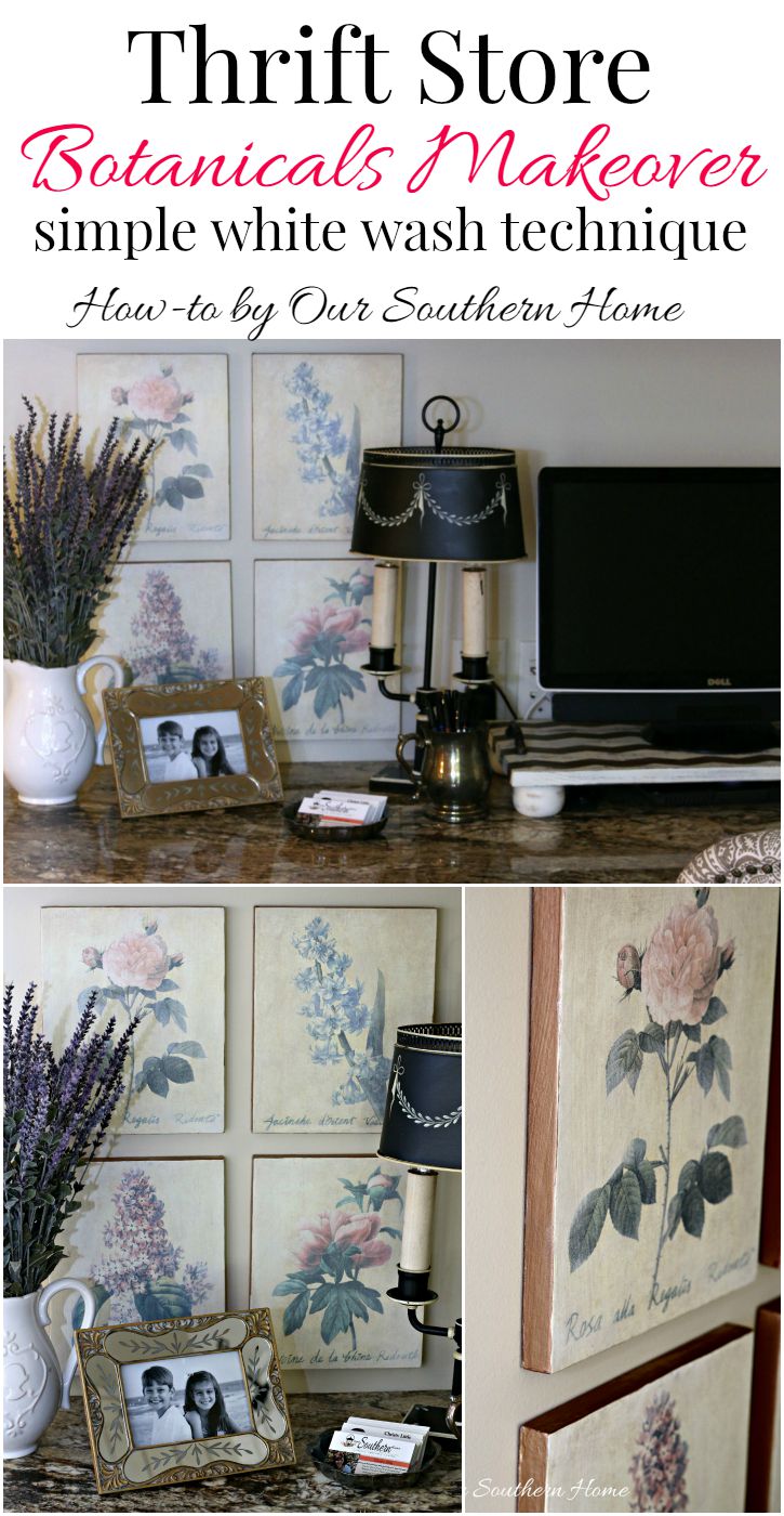 Thrift store artwork becomes a vintage hit in my French Farmhouse styled home office by Our Southern Home #thriftstoredecor