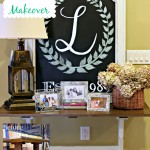 Thrift store trestle table makeover with a new stained top and chalk paint by Our Southern Home
