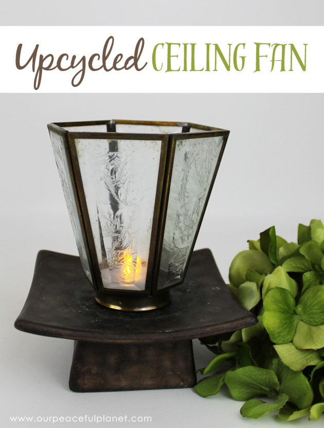 This beautiful illuminated upcycled decor light was made from the covers on an old ceiling fan. Learn to look past what something is to what it can become.
