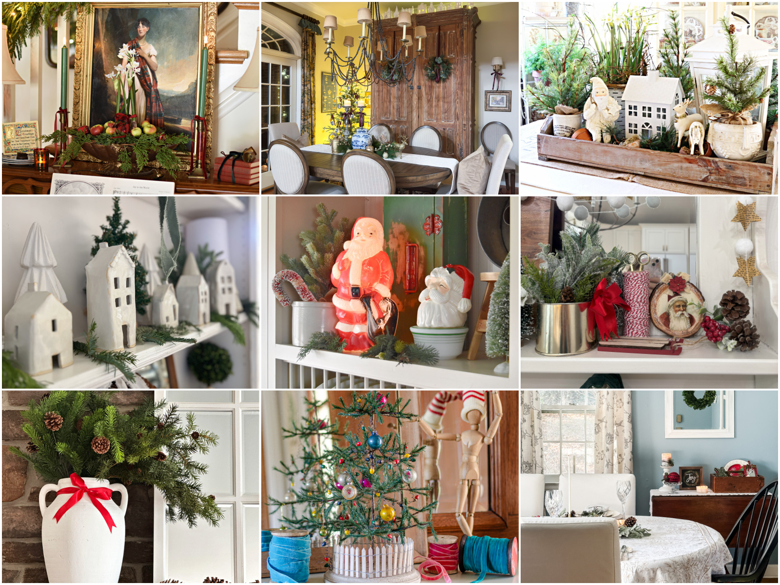 collage of christmas homes