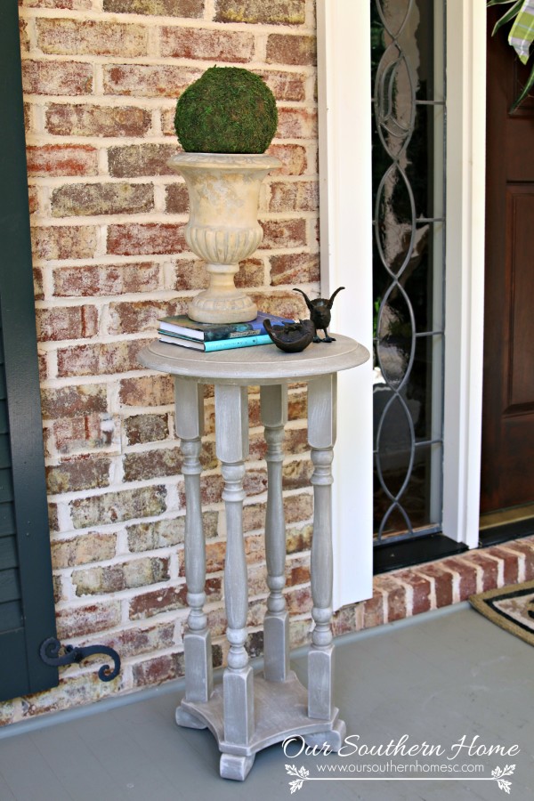 Easy DIY weathered rustic paint finish treatment by Our Southern Home