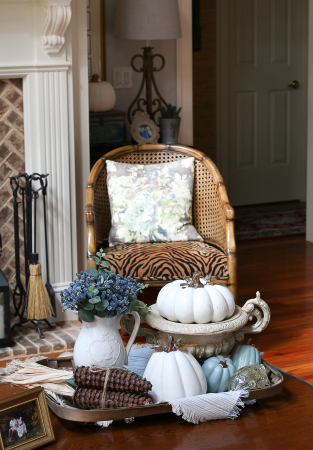 pumpkins and chair