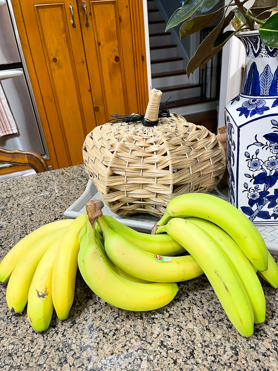 three bunches of bananas