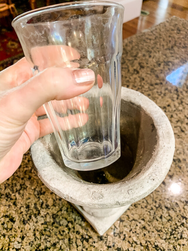 urn with drinking glass