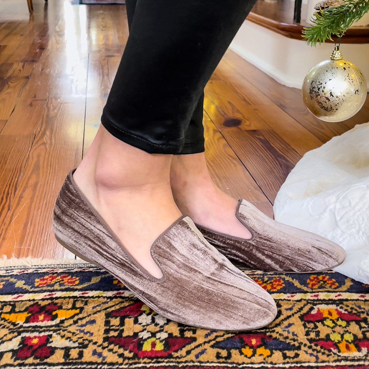 up close of velvet flats