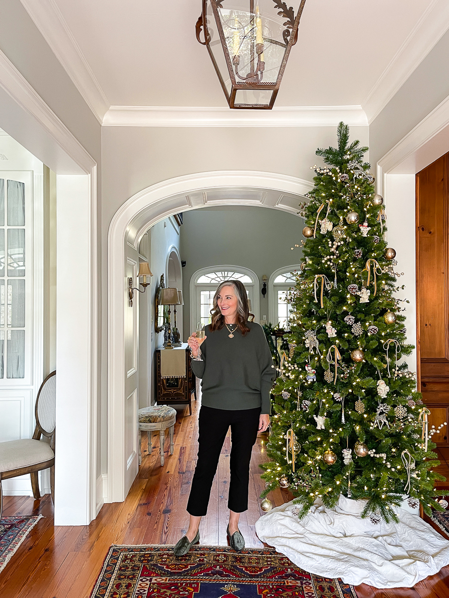 woman holding champagne