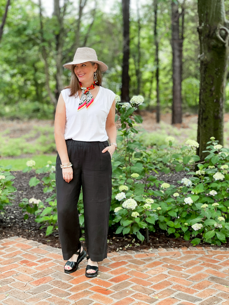 woman on patio