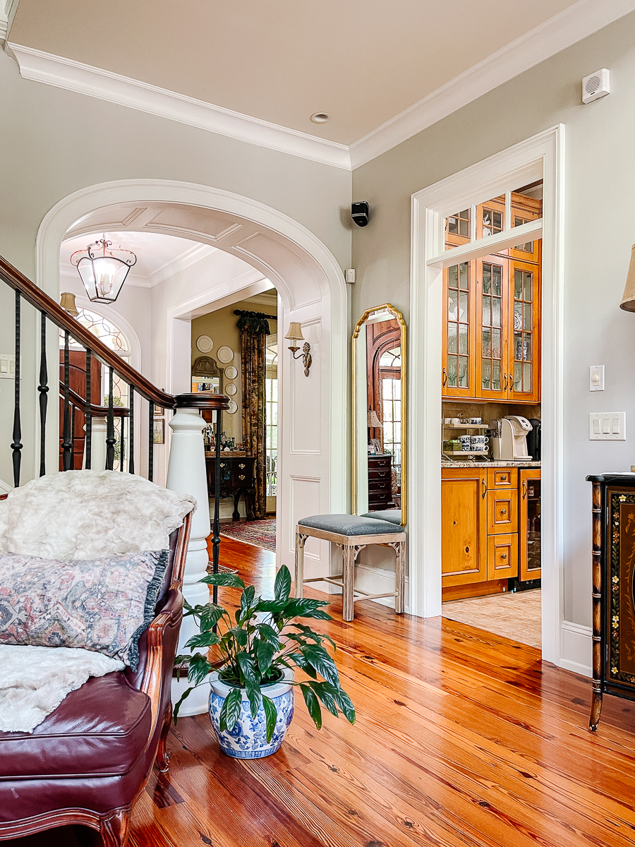 family room shot with stool