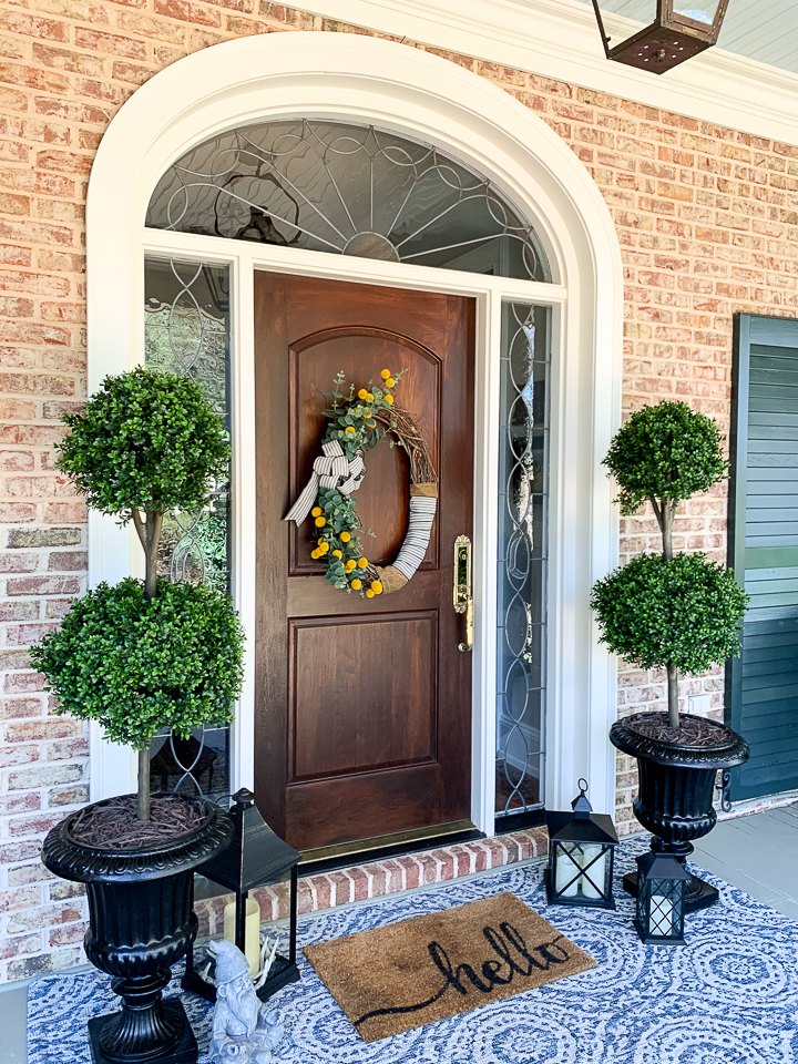 front porch with decor