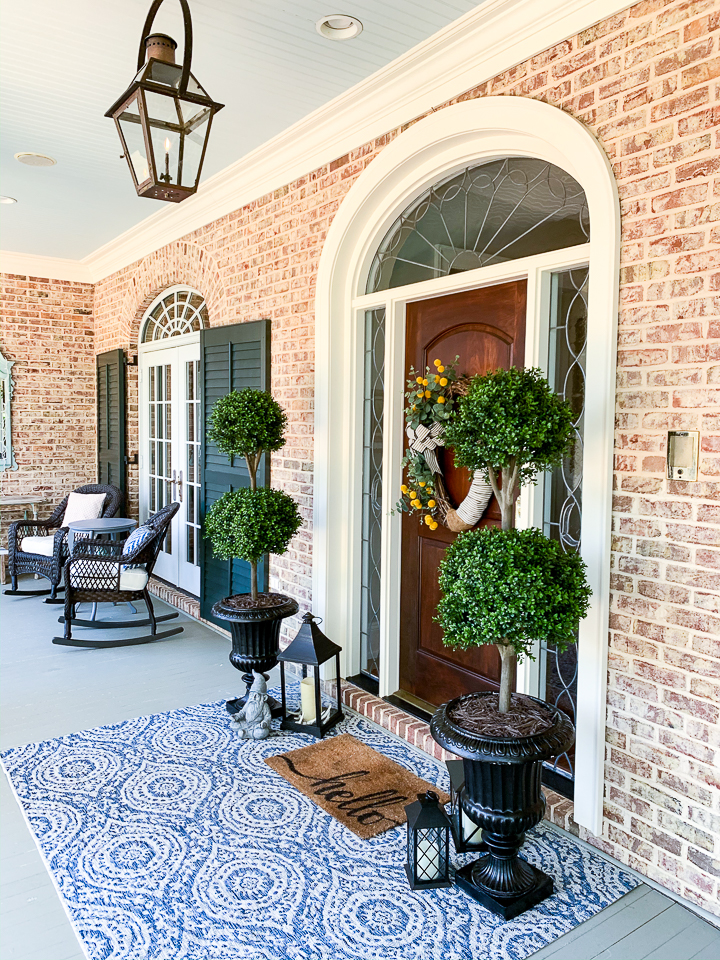 front porch with decor