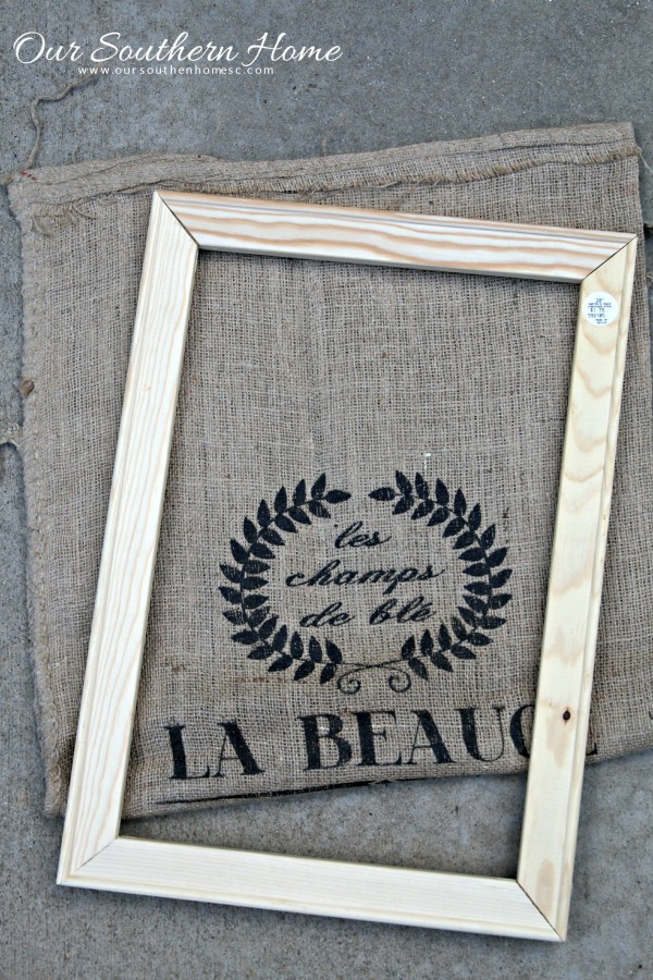 Simple Burlap Wall Art tutorial by Our Southern Home