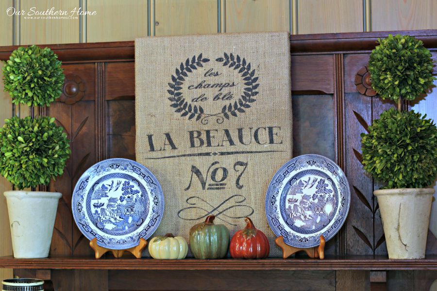 Simple Burlap Wall Art tutorial by Our Southern Home