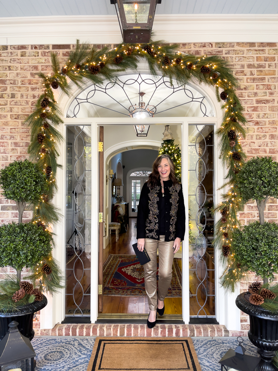 woman standing in doorway