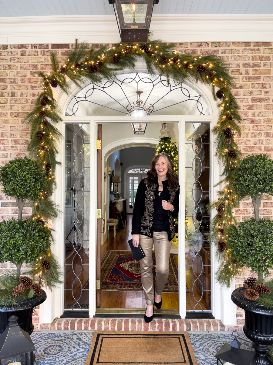 woman standing in doorway