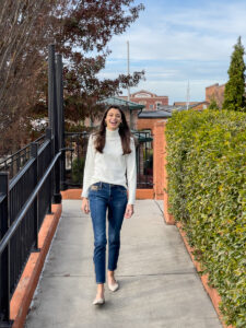 girl in jeans walking