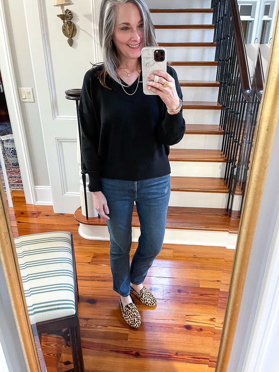 mirror selfie with casual outfit