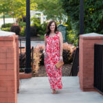 red ikat dress