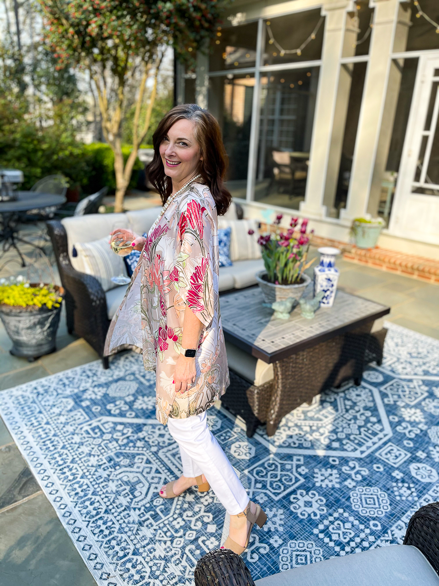 woman on patio