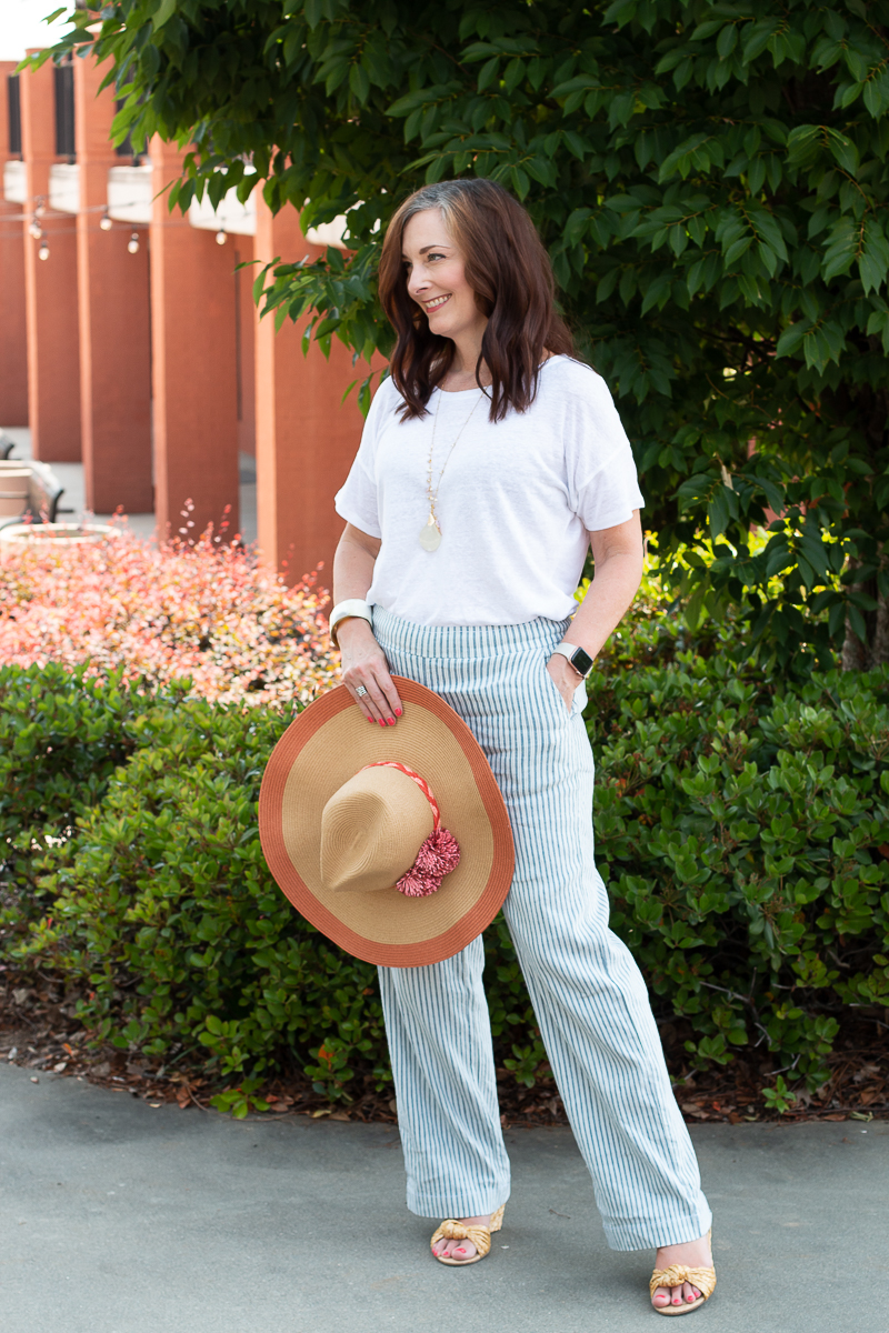 pants outfit with hat