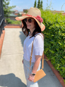 woman in sun hat