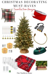 christmas decorating items in a collage