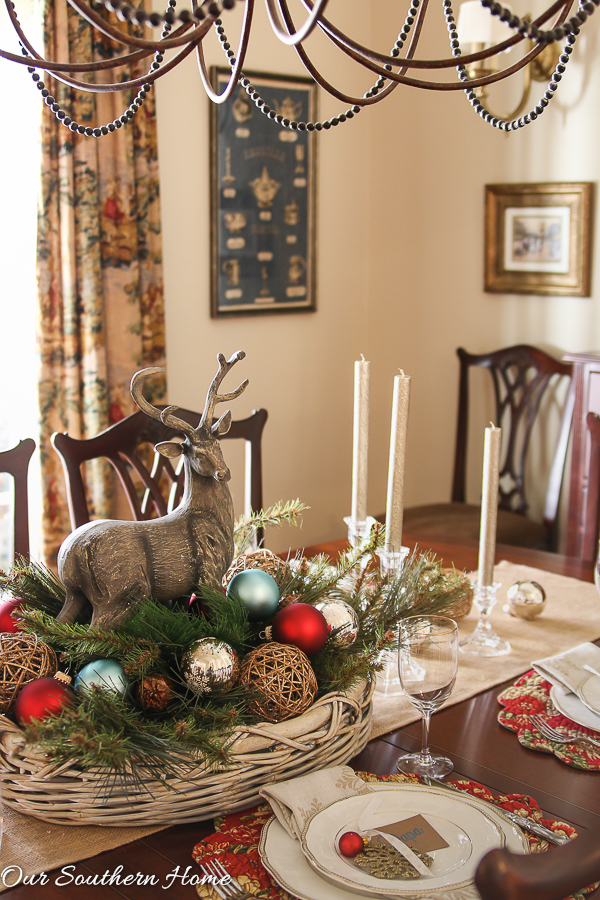 Christmas home tour from Our Southern Home with French Farmhouse style. Lots of DIY ideas. High style on a budget!