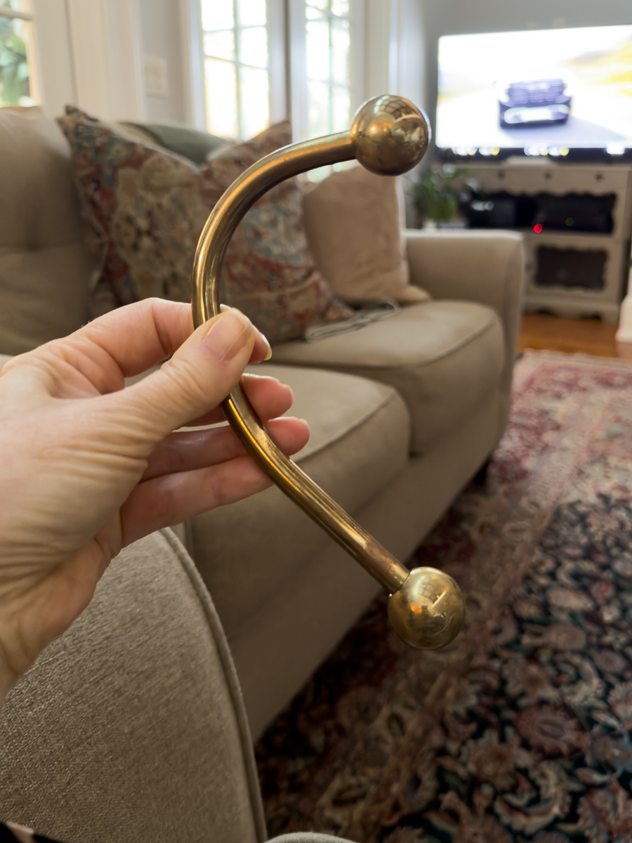 brass christmas stocking holder