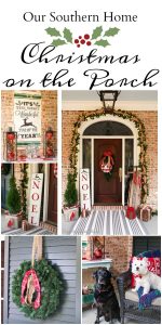 Large, southern front porch decked out for the holidays. So many great DIY and affordable ideas!