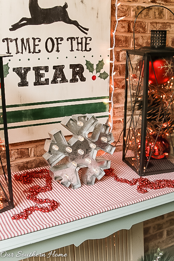 Large, southern front porch decked out for the holidays. So many great DIY and affordable ideas!