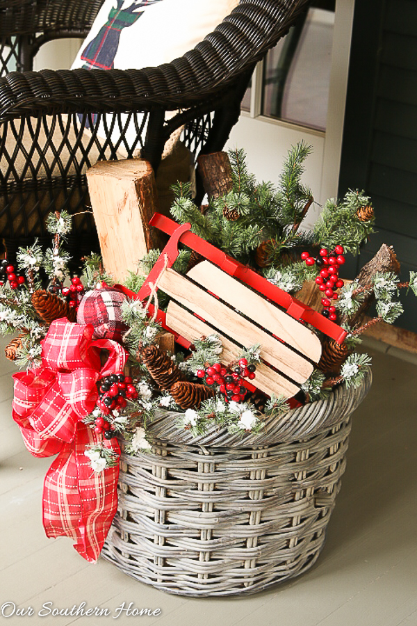 Large, southern front porch decked out for the holidays. So many great DIY and affordable ideas!