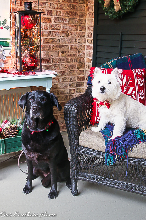 Large, southern front porch decked out for the holidays. So many great DIY and affordable ideas!