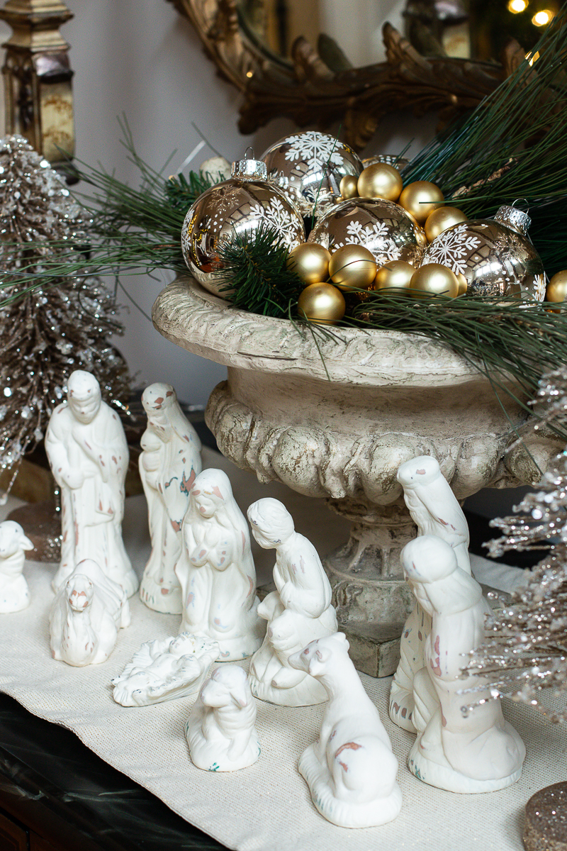 white nativity scene