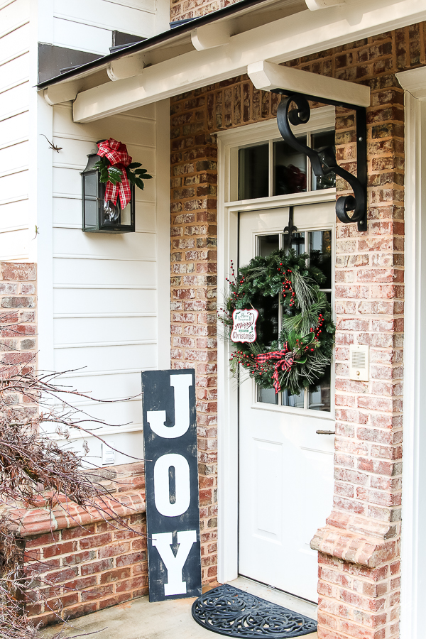 door with wreath