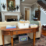 console table with white box