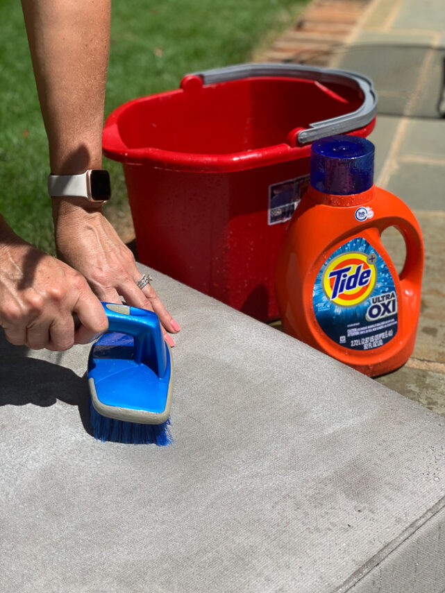 scrubbing outdoor cushions