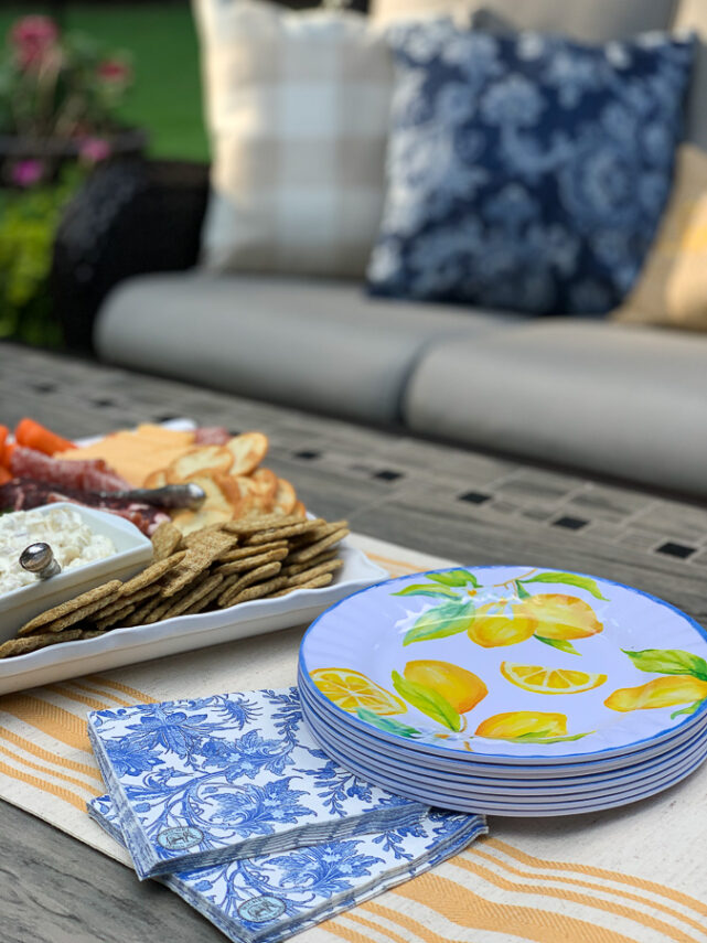 lemon melamine plates