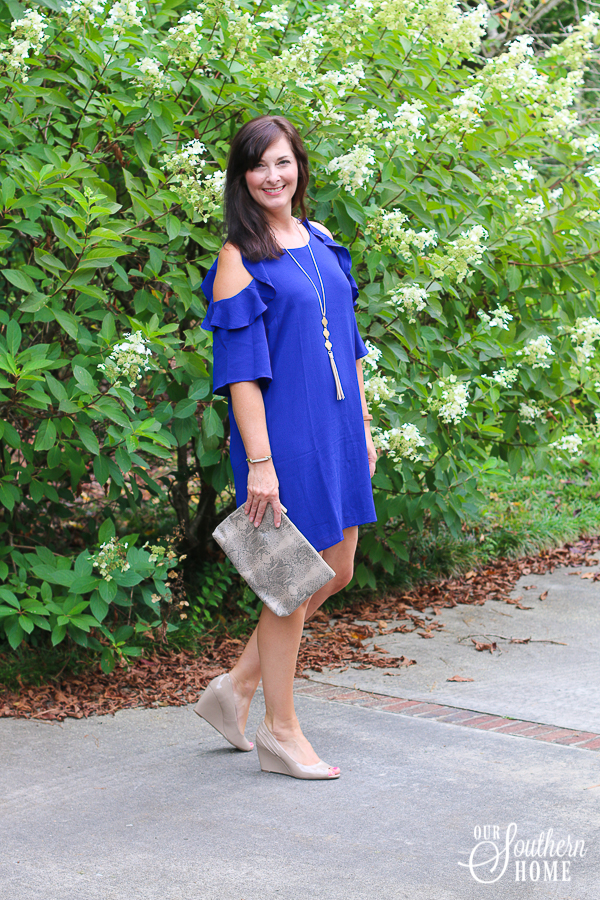 Cobalt Blue Cold Shoulder dress from Umgee is my new favorite dress!