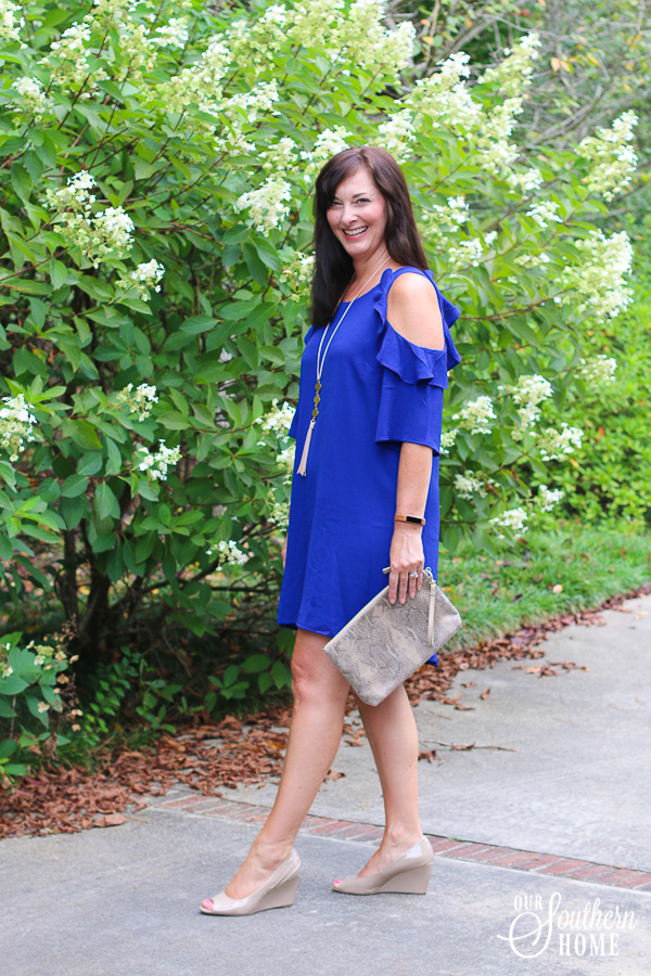 Cobalt Blue Cold Shoulder dress from Umgee is my new favorite dress!