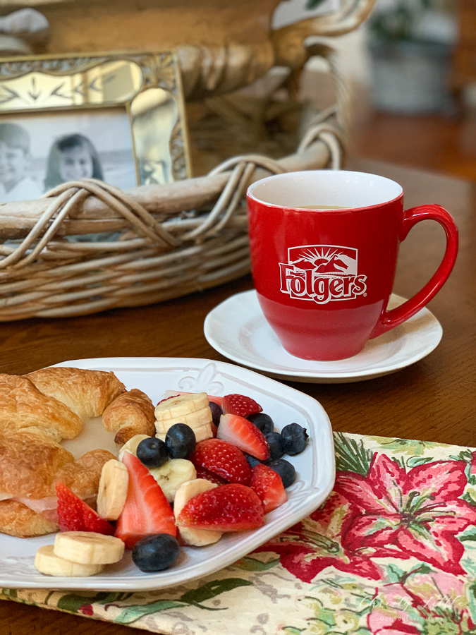 plate of food with coffee