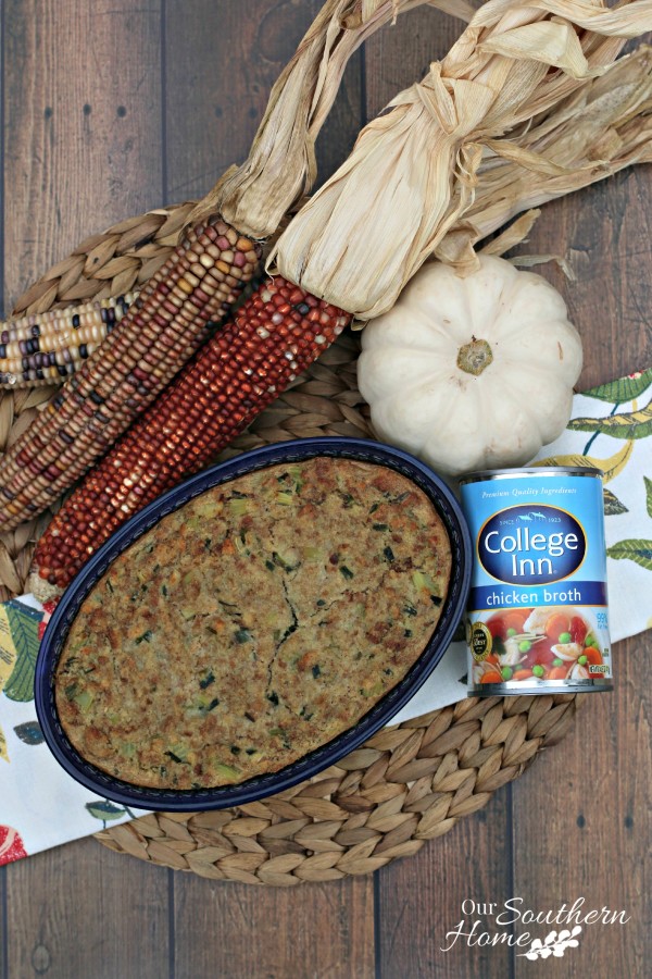 Cornbread Dressing Recipe using College Inn broth found at Walmart. #ad #POURLOVEINN 