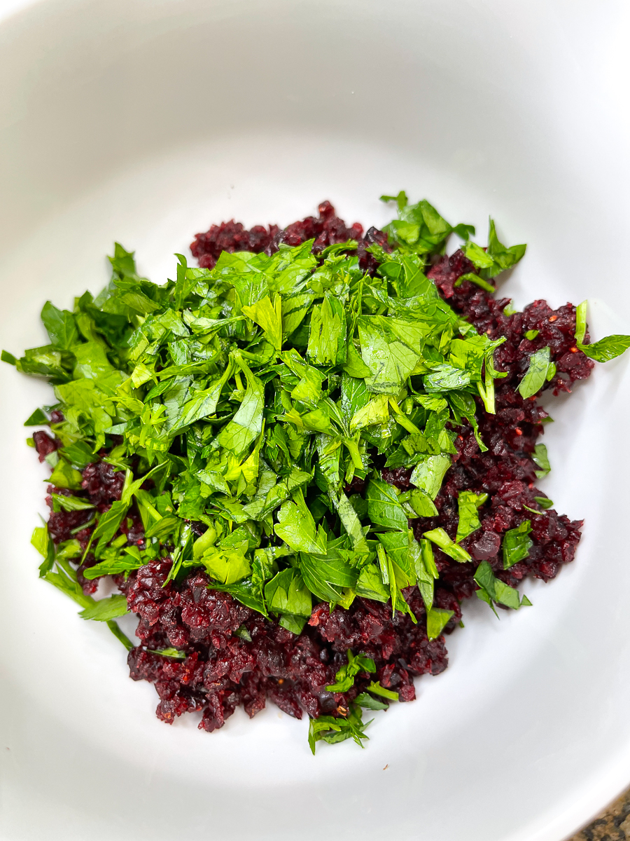 parsley and cranberries