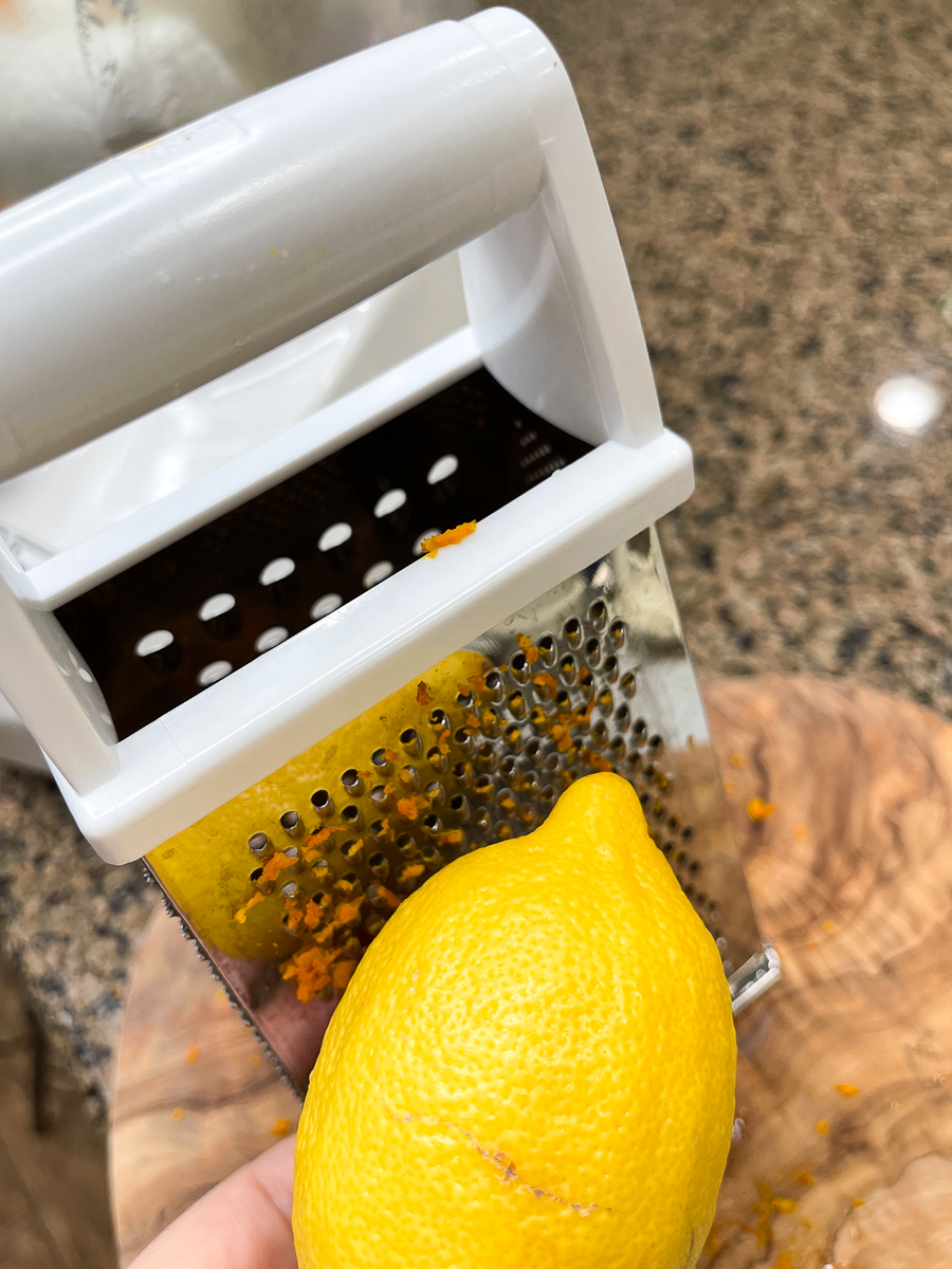 zesting a lemon